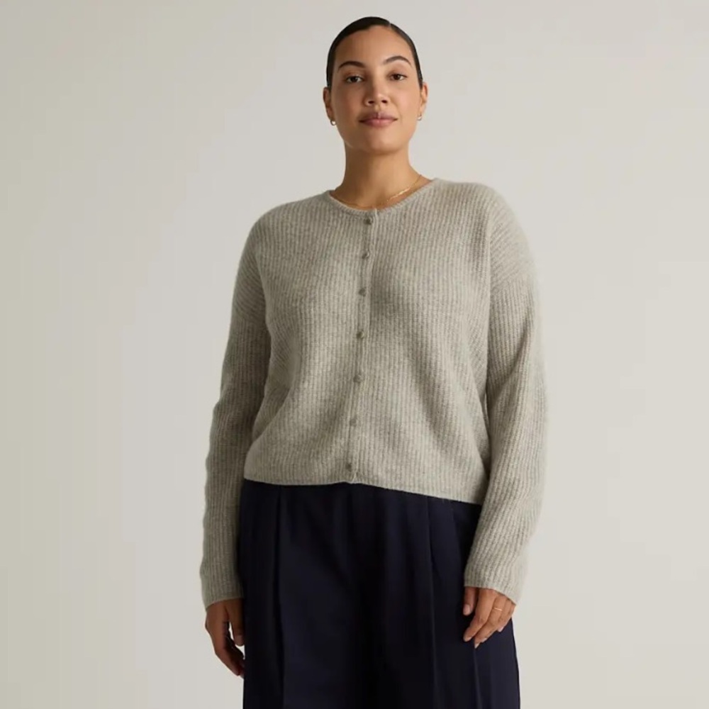 Quince 100% Yak Soft Rib Crew Cardigan